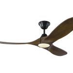 MAVERICK 52 LED - NEGRO MATE CON HOJA DE NOGAL OSCURO